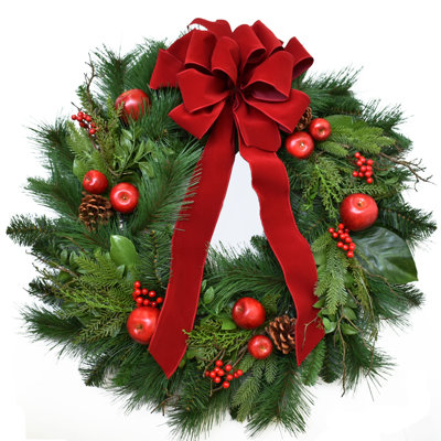 Faux Apple 30'' Wreath