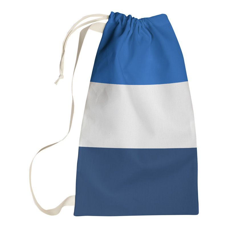 Utah Fabric Laundry Bag with Handles, Large ( 36" x 28" x 1.5"), Royal Blue/White/Navy Blue