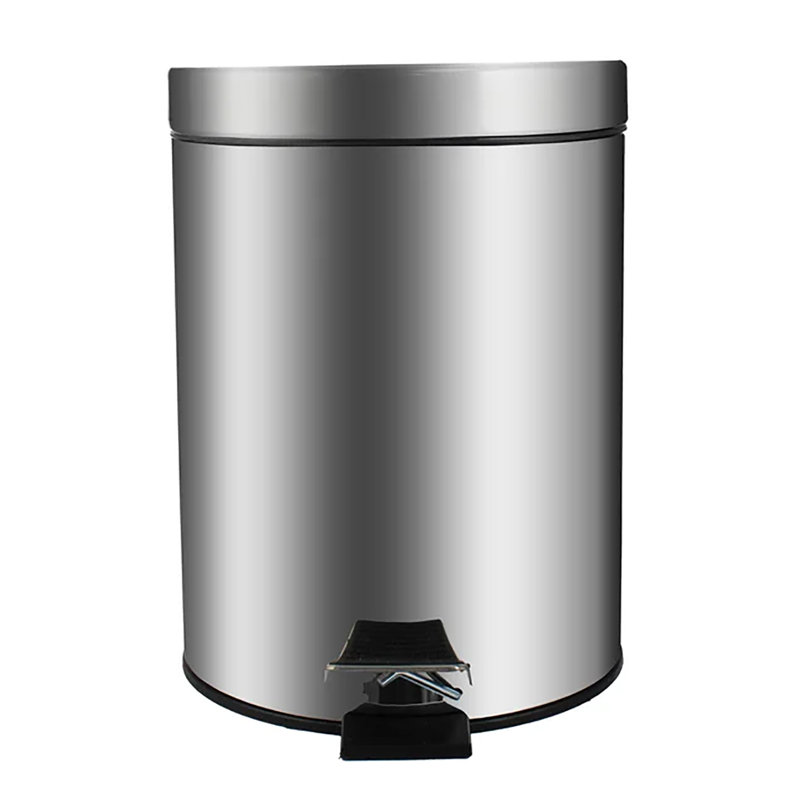 StepCan-8601 10 po de hauteur - poubelle à marches avec seau intérieur amovible, poubelle en métal à fermeture en douceur