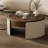 Retro style small apartment round coffee table-105549462