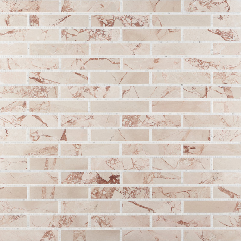 Carreau de mosaïque murale 11,73 po x 16,45 po Westgate, Rose