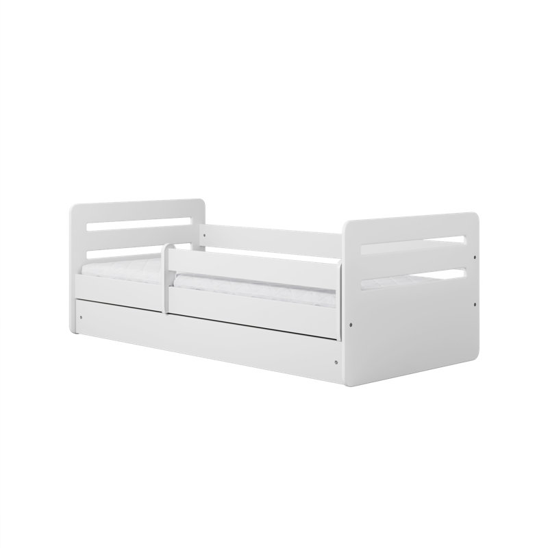 Molly Drawer Convertible Bed and Mattress, White, European Toddler (80 x 160 cm)