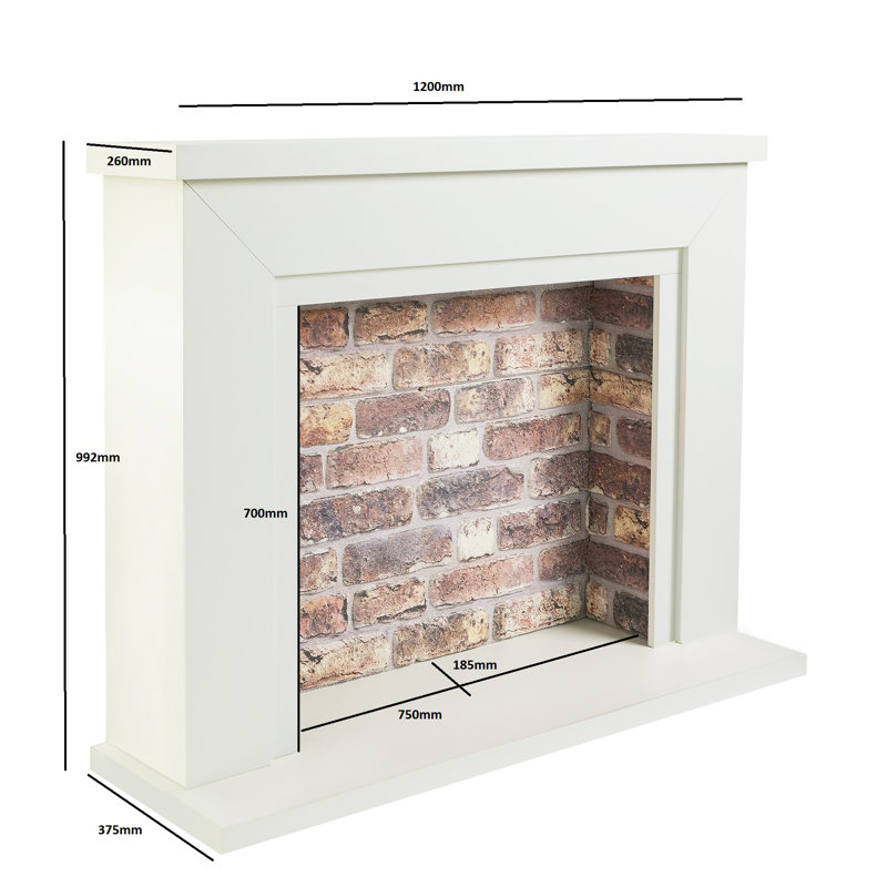 Farlington Fireplace Surround, White, Trad