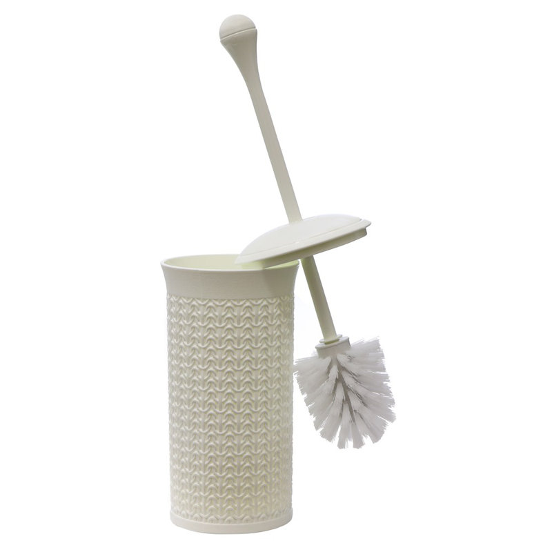  Free-Standing Toilet Brush and Holder, White