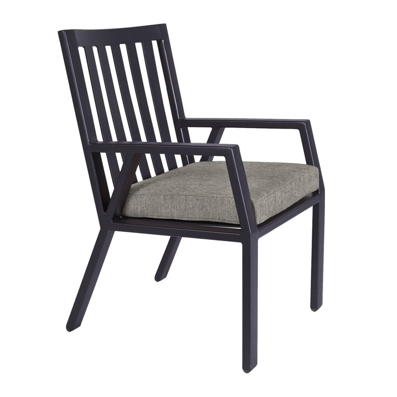 Aris Outdoor Dining Armchair, Graphite, Flagship Stone Sunbrella®