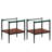 Set of 2 Rectangle End Table, Tempered Glass Tabletop with MDF layer, Glass-106645771-106645774