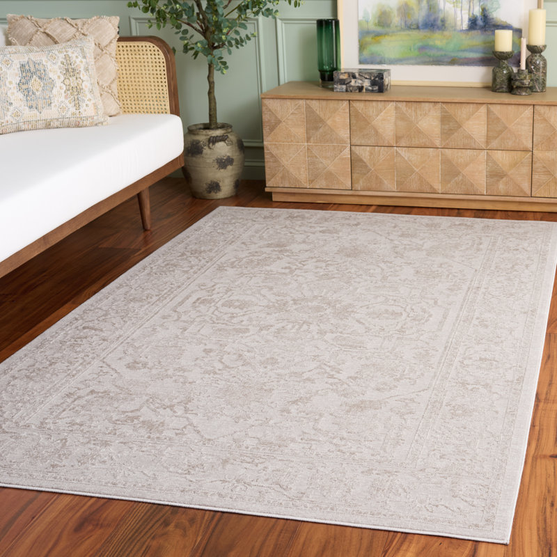 Calidia Oriental Cream/Ivory Area Rug, Rectangle 5'1" x 7'6"