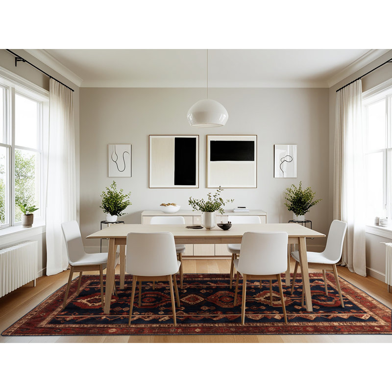 Machine Washable Persian Black Area Rug, Rectangle 7' x 10'