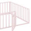 Structure de lit en métal avec clôture et porte-1979405946