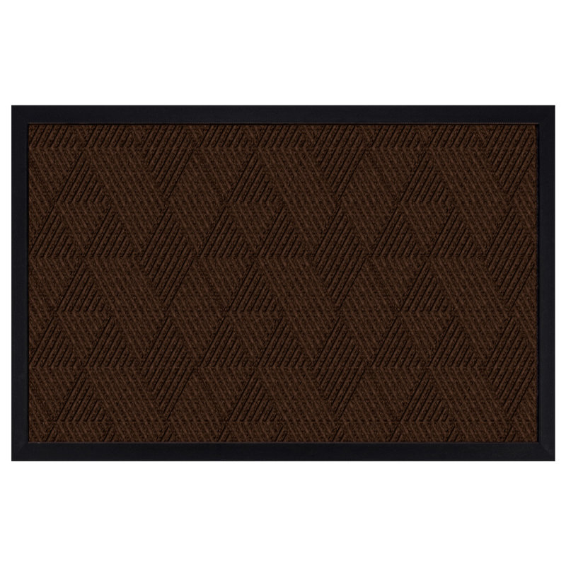 Paillasson brun à motif géométrique, l 23 po x L 35 po, Brun