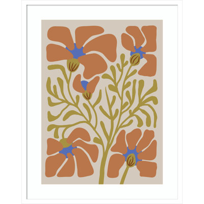 Expressive Abstract House Plant Orange Print