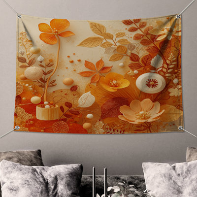 Autumn Floral Arrangement Wall Tapestry - Flowers Wall Decor