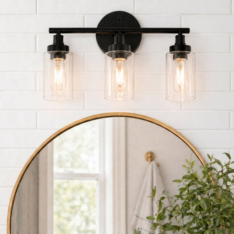 Snellville 3 - Light Dimmable Black Vanity Light, Black