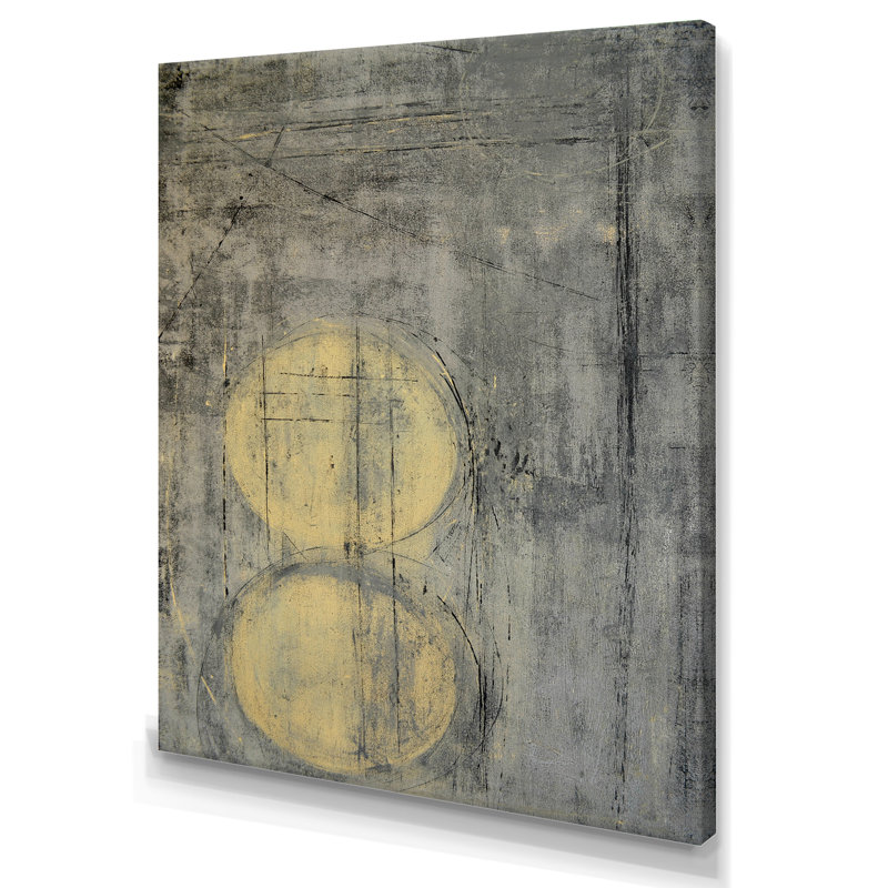 Composition grise et beige tendance - peinture sur toile, H 12 po x l 8 po x P 1 po, Toile tendue