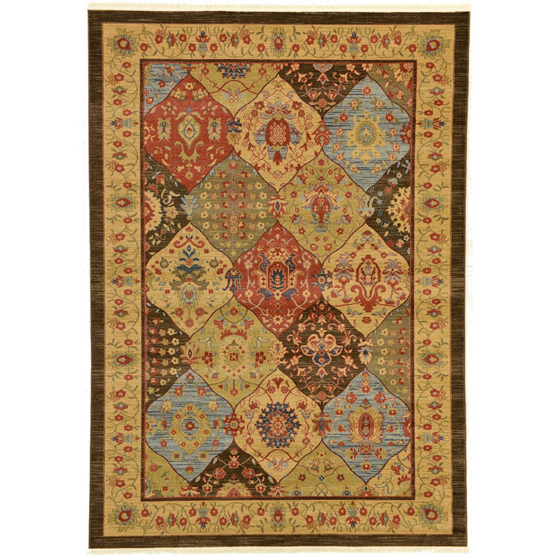 Tapis à motif oriental brun Stirling, Rectangle 8 pi x 11 pi