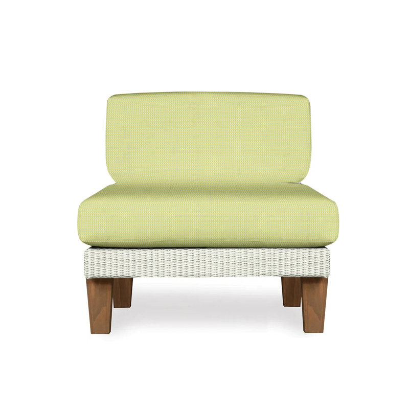 Catalina Outdoor Teak Lounge Chair, Remy Pebble, Ivory