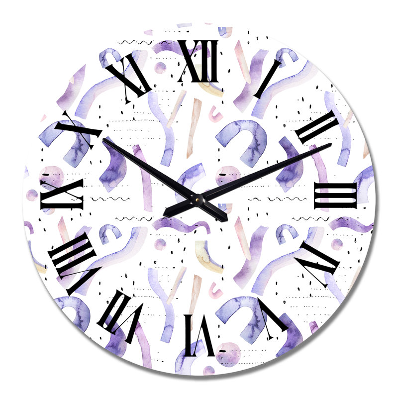 Horloge murale Minimal Organic Lavender, Moyen