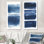 Indigo horizon - paysage abstrait minimaliste, art mural 2 pièces