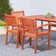Strayer Stackable Reddish Brown Coastal Wood Dining Set