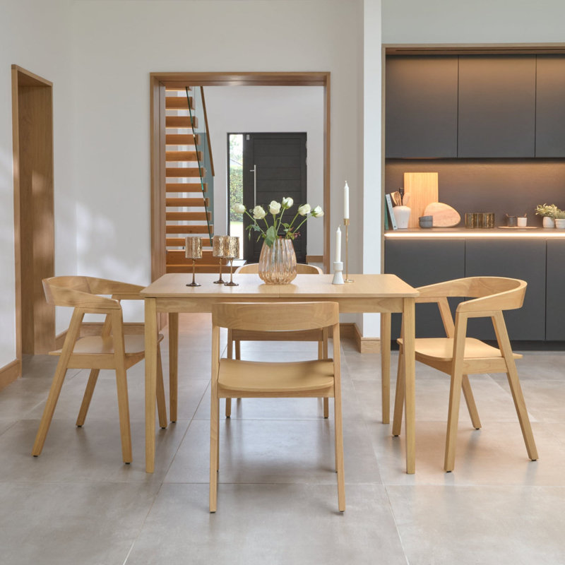   Extending Dining Table Set - 4 Seater -  Chairs -  , Pale Oak
