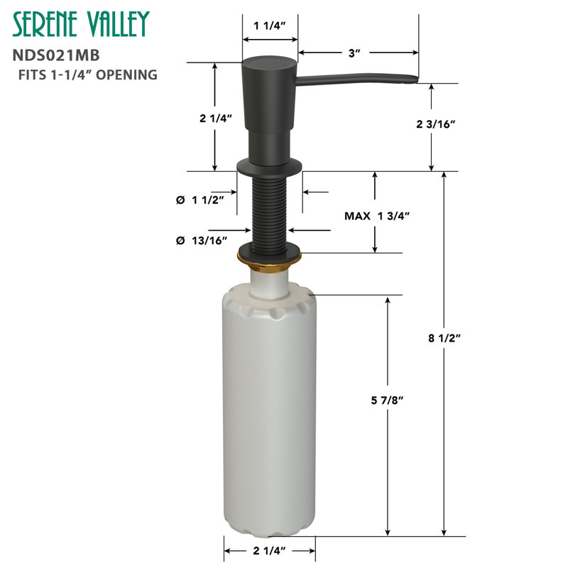 Fabrication de distributeur de savon de cuisine en laiton massif avec capacité de remplissage par le haut, Noir mat
