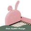 Twin Size Upholstered Rabbit-Shape Princess Bed-1550599245