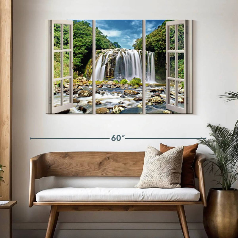 Alvord Reunion Island Waterfall, 32" H x 50" W