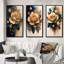 «Yellow and Blue Roses», 3 pièces sur toile-1018876259-1018876258