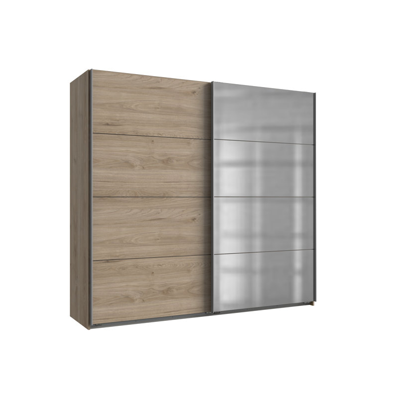Aletse 2 Door Manufactured Wood Wardrobe, Brown