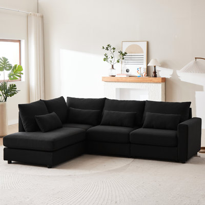 Canapé modulaire de 100,2 po avec lin convertible