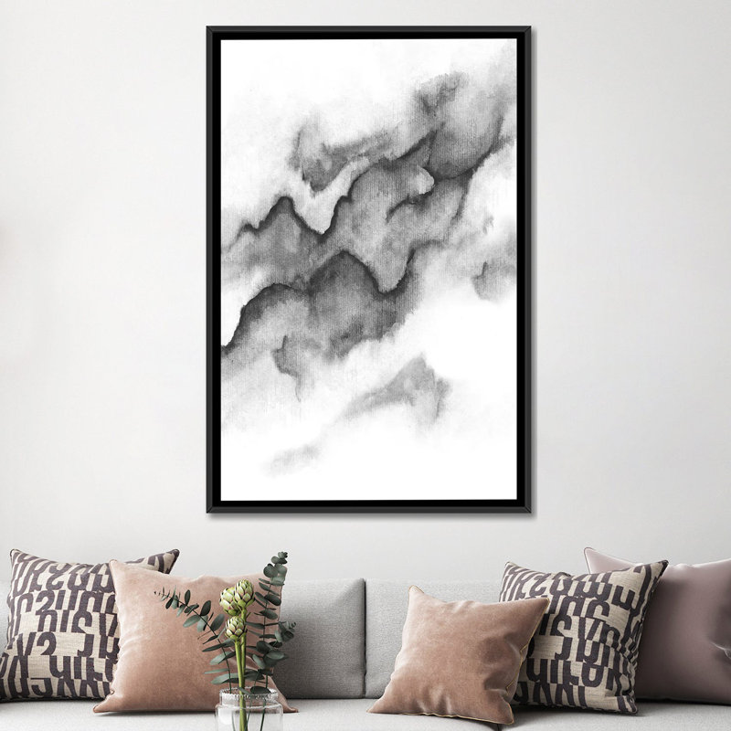 "Abstract" par Marco Gonzalez, impression sur toile tendue, H 48 po x l 32 po x P 1,5 po, Toile encadrée noire, Pas de tapis