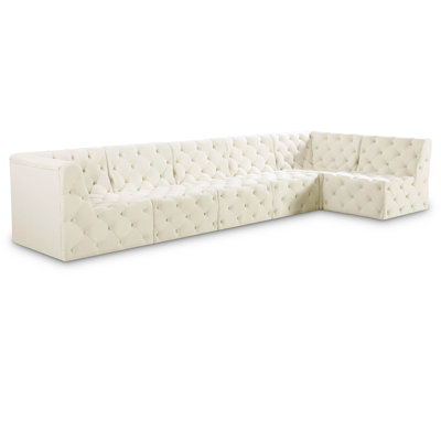 Klecka Velvet L-Shaped Sectional Reversible