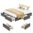 King Storage Platform Bed with Footboard and 4 Under Bed Drawers, Gray-1500168136-1511724800