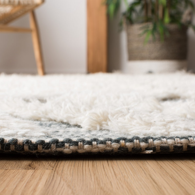 Alimatou Hand Tufted Wool Geometric Rug, Rectangle 8' X 10'