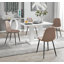Edzard Double Pedestal High Gloss Dining Table Set with 4 Luxury Faux Leather Dining Chairs-86718412-86718410
