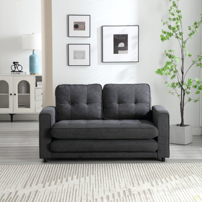 3 Fold Sofa,Convertible Futon Couch Sleeper Sofa Bed,Space Saving Loveseat,Pull Out Couch Bed For Living Room Velvet Linen Fabric