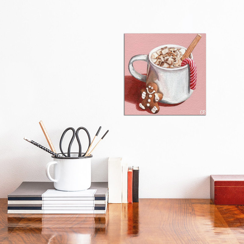 Festive Hot Choc - reproduction d'art murale - toile tendue, Toile tendue, Ne s’applique pas, 12" H x 12" W