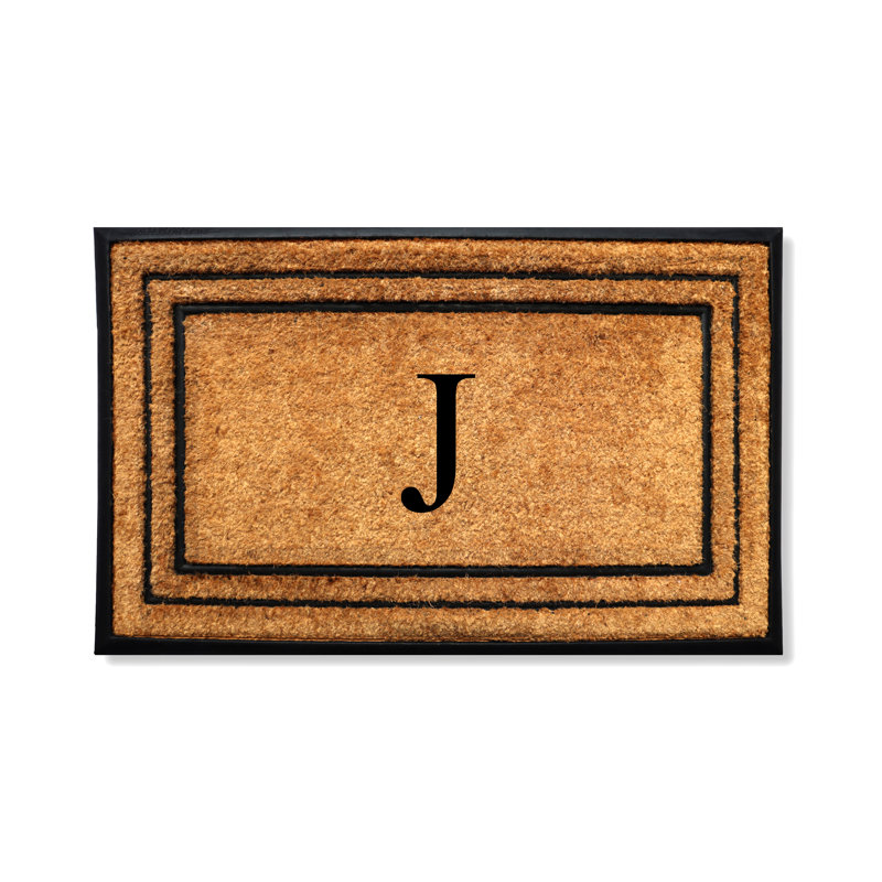 Tapis d'entrée antidérapant Monogram, J, L 18 po x L 32 po