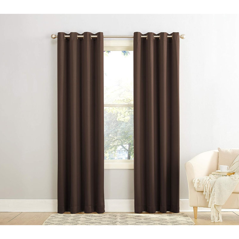 Blackout Curtain Single Panel, Chocolate, 54" W x 84" L