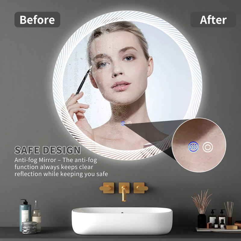 Gaurik Round Wall Mirror, 29.5" x 29.5"