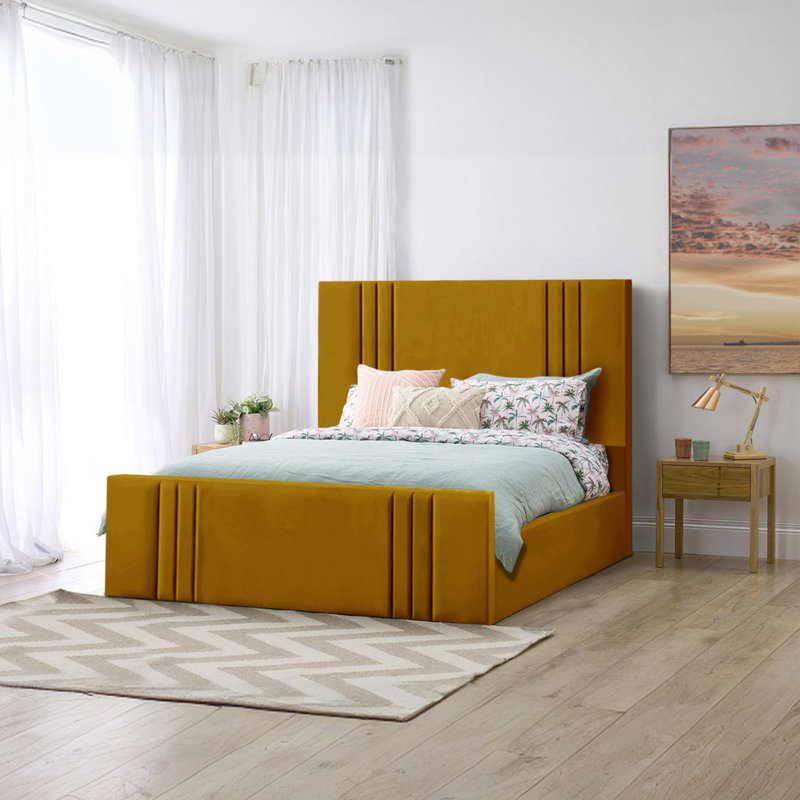 Mishayla Storage Bed, 135 x 190 cm, Turmeric