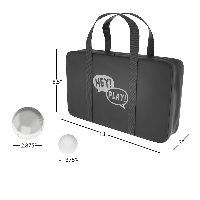 Bocce Ball Set Lawn Game with 8 Steel Tossing Balls and Carrying Case