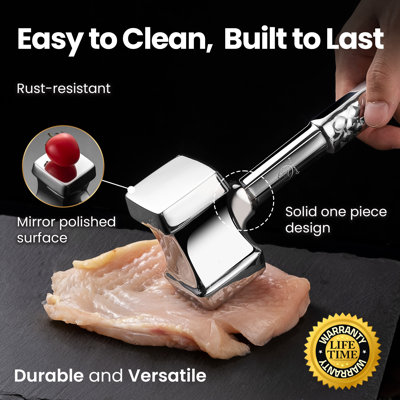 Gourmet Easy Stainless Steel Meat Tenderizer Hammer