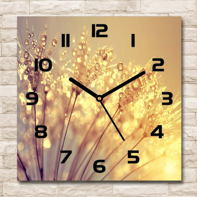 Glass Wall Clock, Black/Yellow