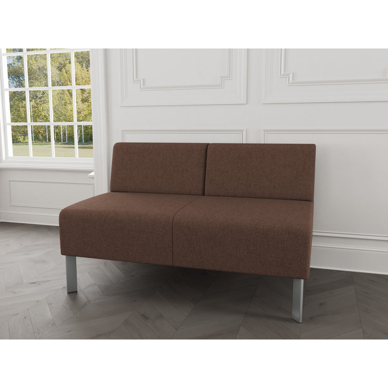 Causeuse sans accoudoirs Luxe Lounge, Acier argent, Café Archetype