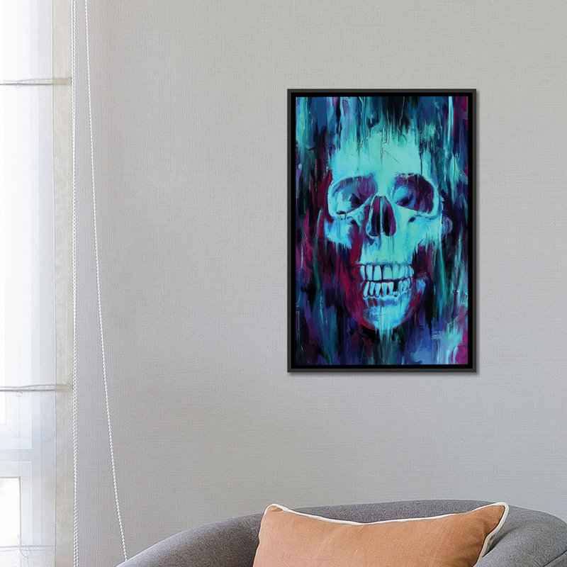 «Skull Paint» par Nicebleed - Giclée sur toile tendue avec châssis, H 26 po x l 18 po x 1,5 po, Toile avec cadre noir