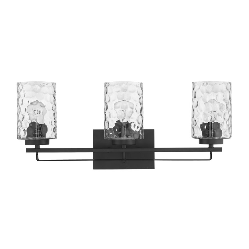 Éclairage de salle de bain à intensité variable 3 lumières Livvy, Noir mat