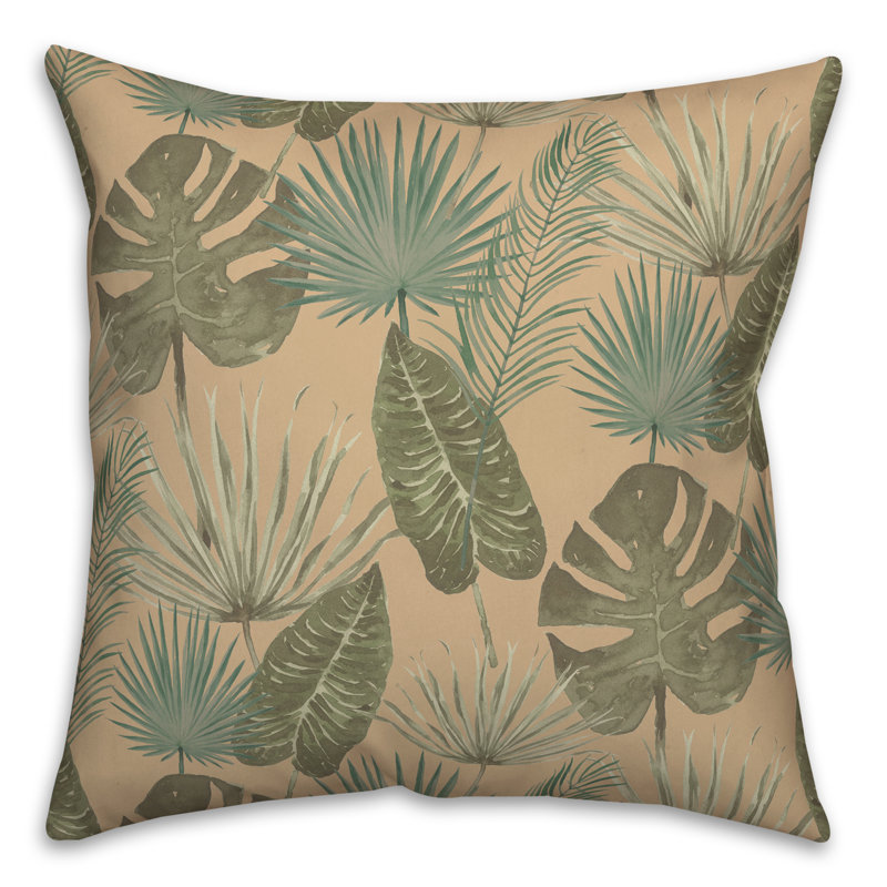 Coussin Floral, Brun clair