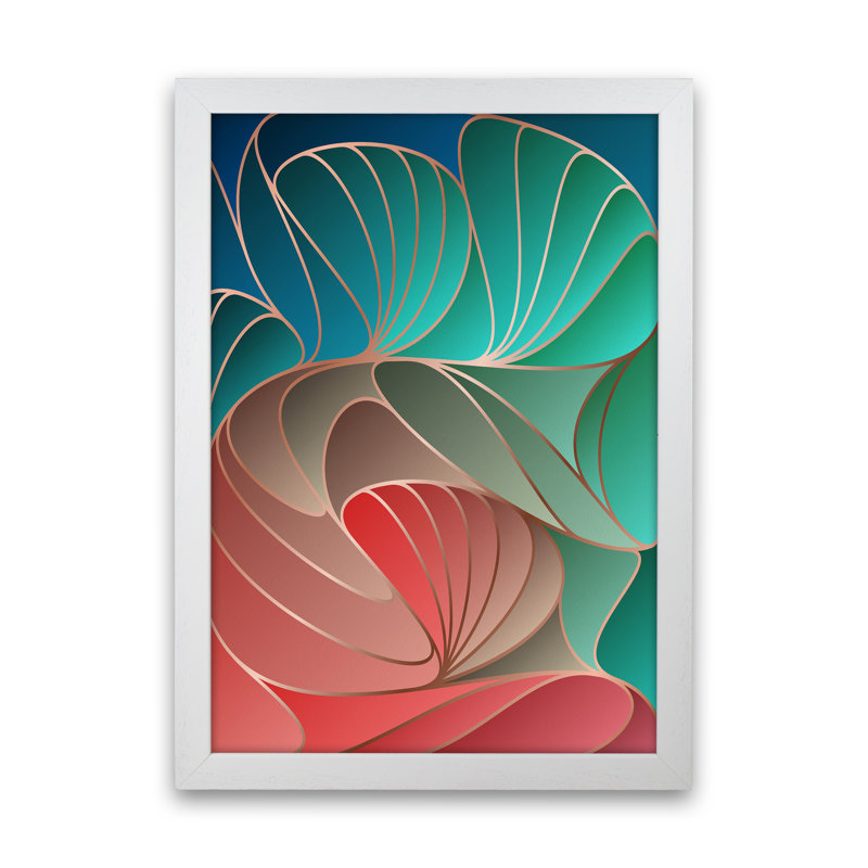 Colourful Art Deco I - Print, White Framed, 34cm H x 25cm W x 3cm D
