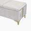Repose-pieds de rangement élégant, banc de rangement avec pieds en métal pour chambre à coucher, salon